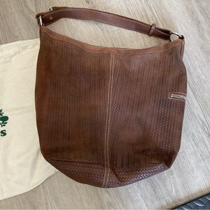 Roots basket weave hobo bag